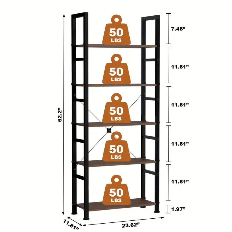 Heavy Duty 5/6-Tier Metal Storage Shelving Unit - Freestanding Industrial Garage Shelving Rack Suitable for Home Office