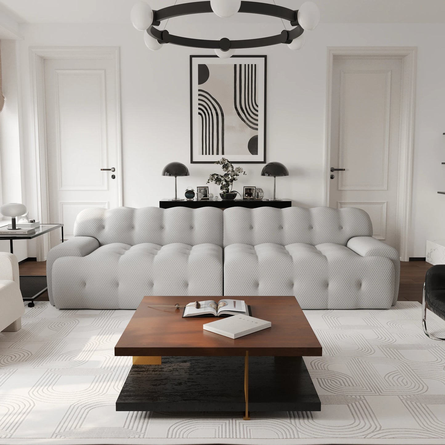 Comfy Cloud 102 3D Mesh Fabric Oversized Sectional Sofa