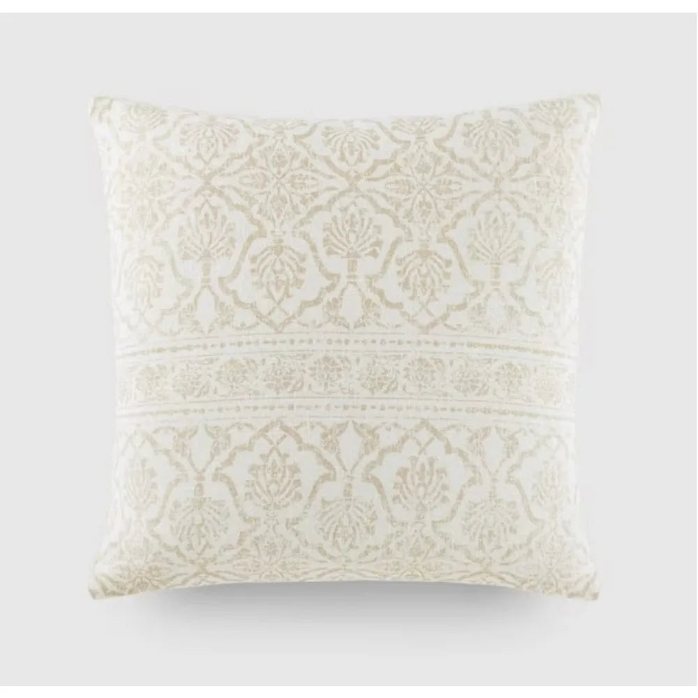 Antique Floral Natural Elegant Patterns Cotton 20 in. x 20 in. Decor Throw Pillow