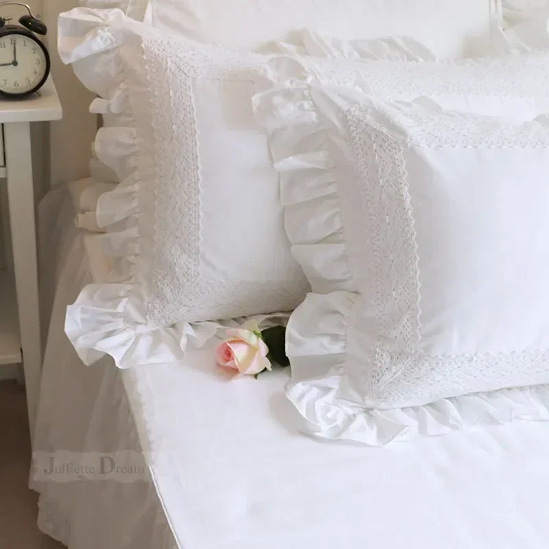 Julliette Dream Pure Cotton Lace Pillow Cover Double Layer Embroidered