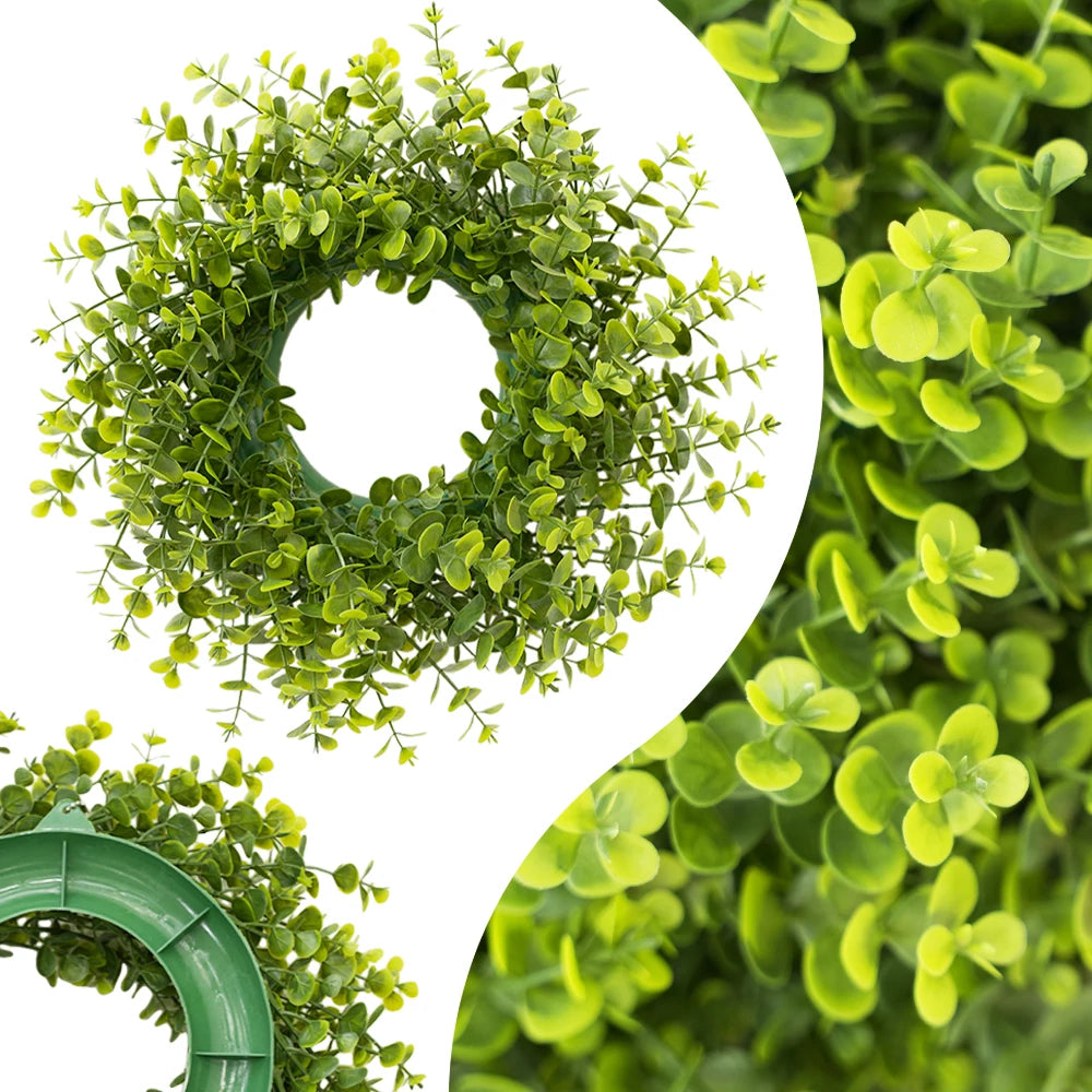 Large Boxwood Wreath for Home Front Door Porch Window Artificial Boxwood Leaves Greenery Outdoor Wreath for Farmhouse Wall Decor
