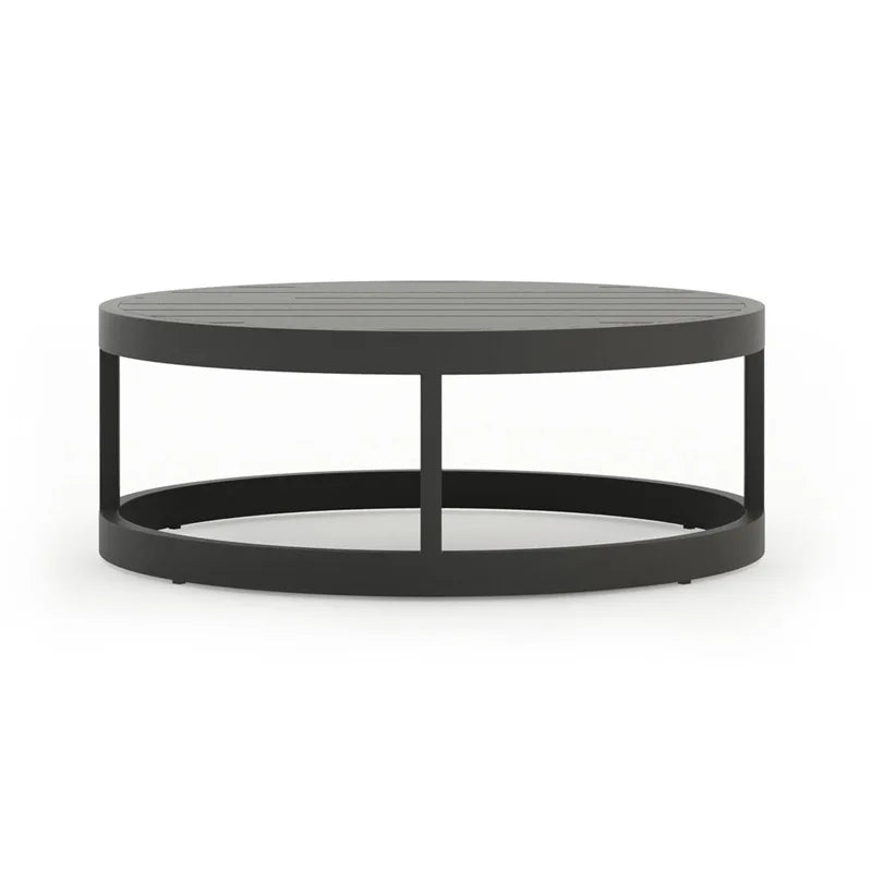 360° Round Outdoor Sofa Set - Deep Grey Aluminum Patio Furniture, Waterproof for Garden and Balcony