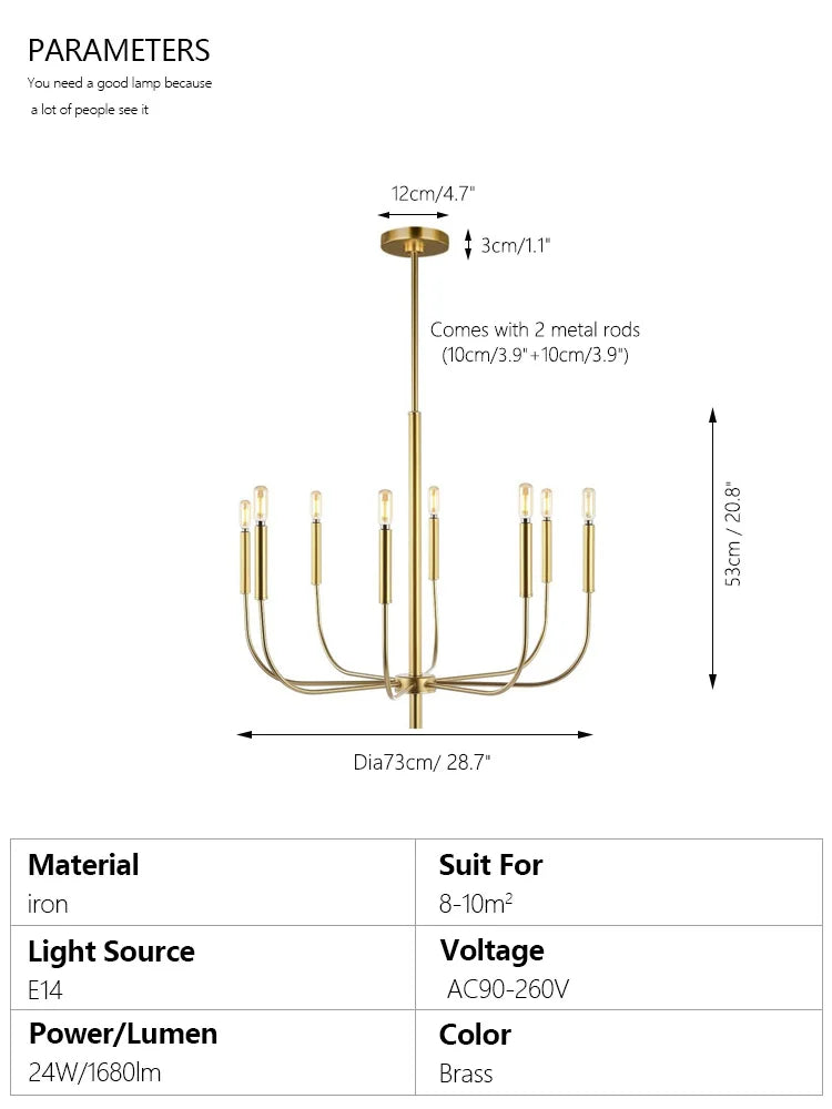 Modern Simple Candle LED Chandeliers Creative Designer Pendant Light Living Dining Room Indoor Decor Ceiling Lamp Factory Outlet