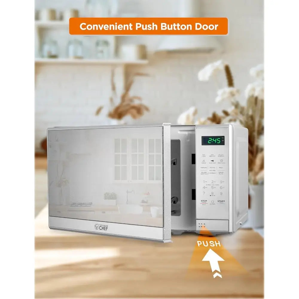 700W 0.7 Cu ft Microwave Oven with 10 Power Levels, Digital Display, Child Safety Lock, Programmable with Push Buttons, Stainles
