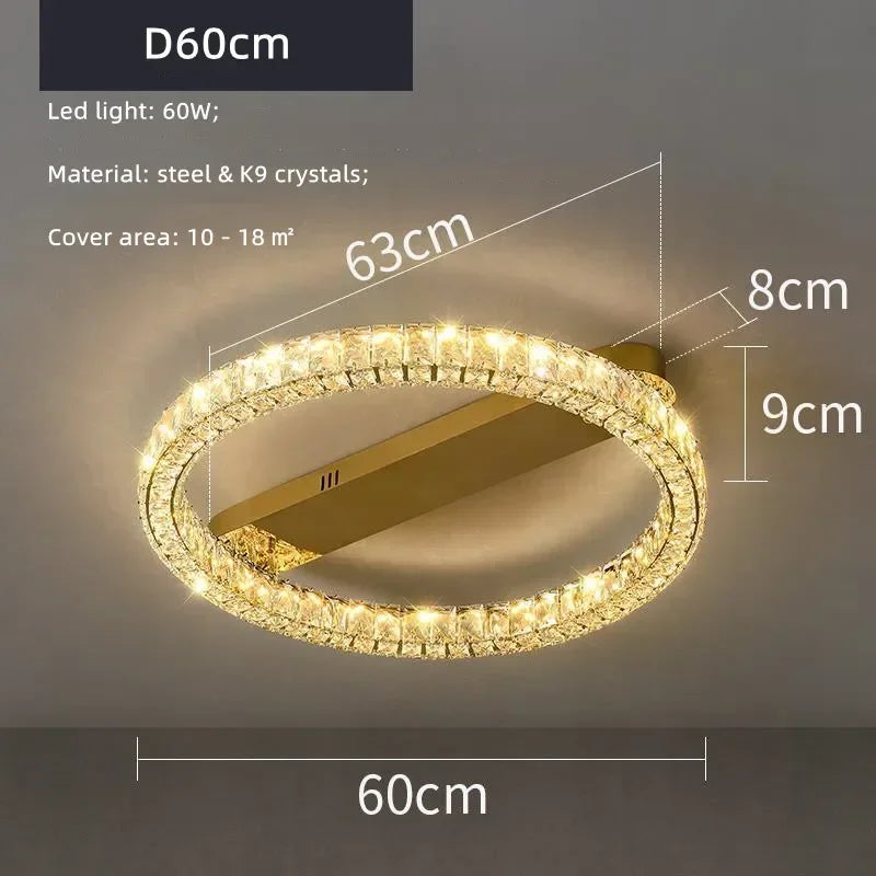 Modern Luxury Crystals Ceiling Lights Living Room Lustre Led Dimmable Chandelier Art Decor Led Ceiling Lamp Luminarias