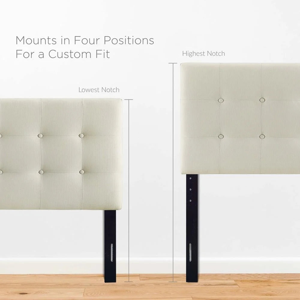 Tufted Upholstered Headboard Linen Fabric Modern Design