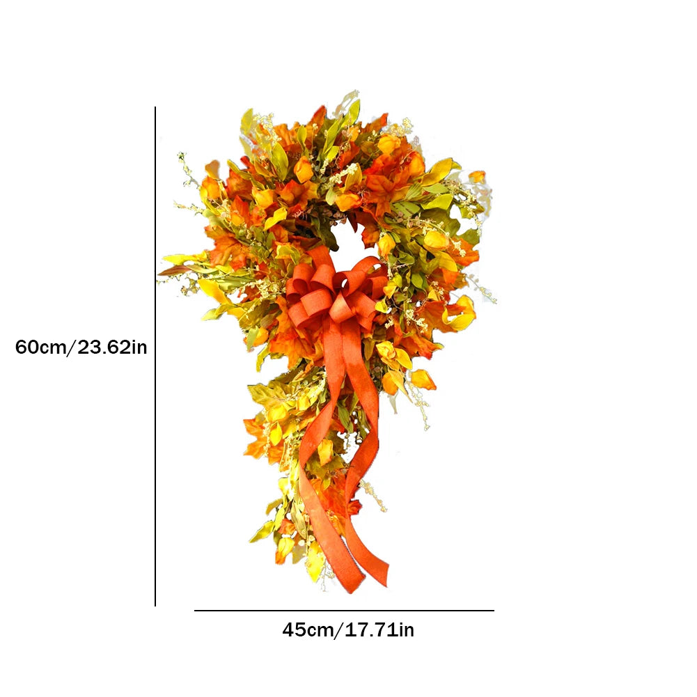 ShunmaiiCN Thanksgiving Farmhouse Autumn Wreath Maple Leaf Decor