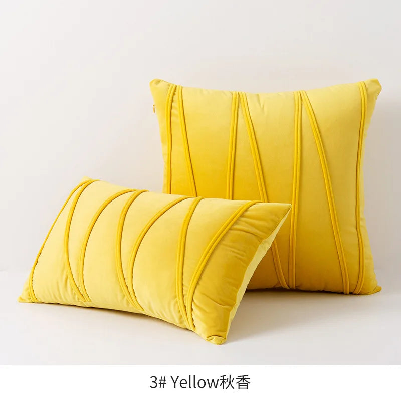 Velvet Fall Pillow Covers Mustard Yellow Throw Pillow Covers Decorative Pillow Covers Cushion Case Cozy Modern Fall Decor Pillow