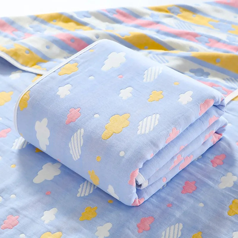 Muslin Baby Blankets Children 6 layers Gauze Cotton Soft Quilt Newborn Infant Swaddle Towel Kids Bath Towel 110*110cm