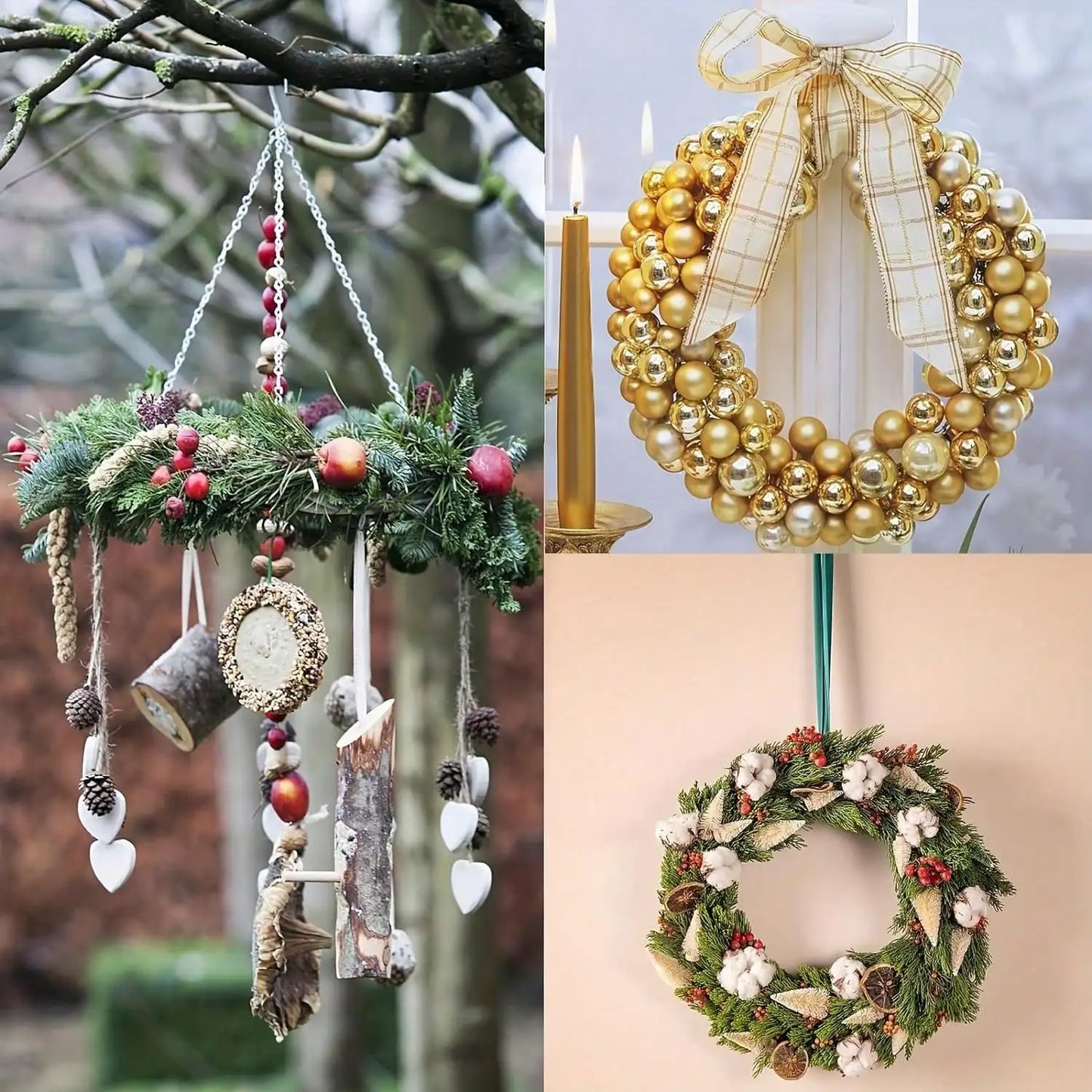 6pcs 12 Inch Unpainted Wooden Wreath Rings Crafts Hanging Floral Hoop Garland Wood Wreath Frames For Home Decor (16 Holes)