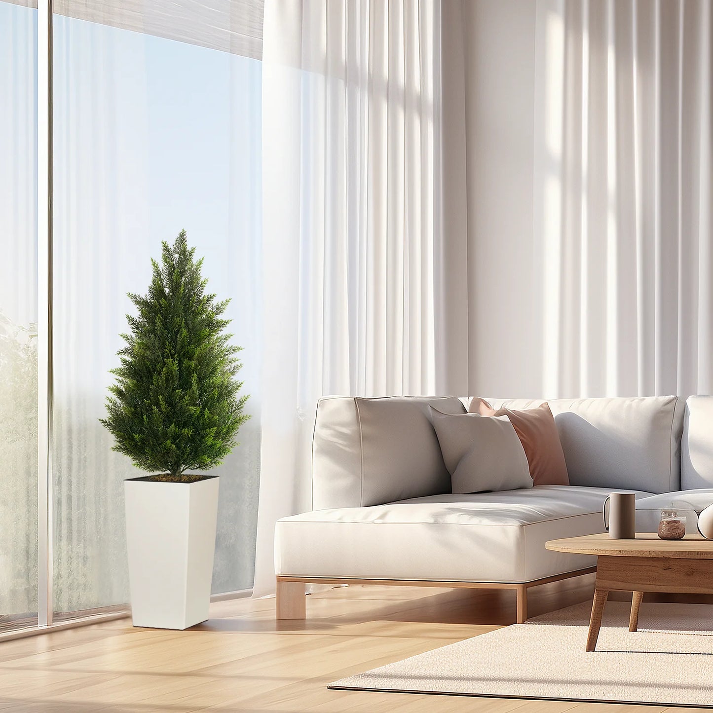 Artificial Cedar Tree Silk Plant For Home Office Decor