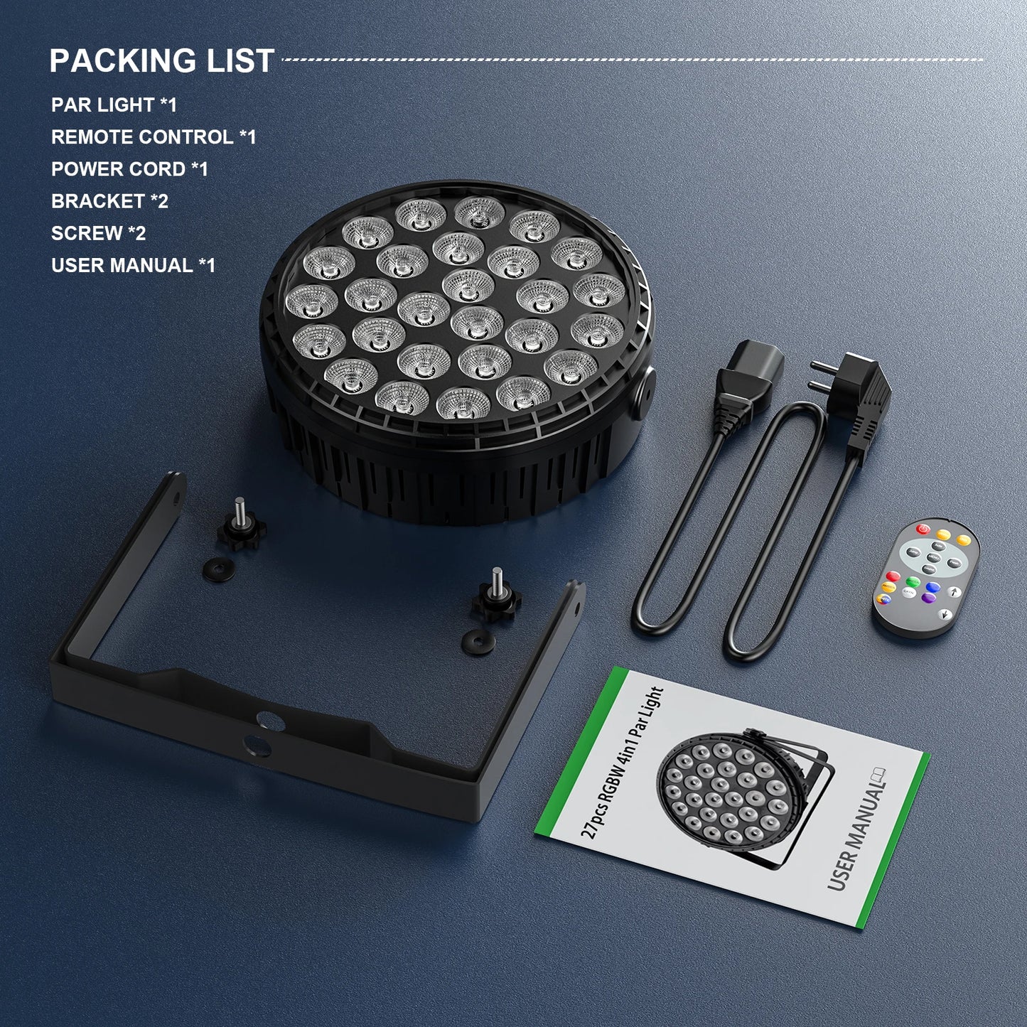 U'King 4Pcs LED Flat Par Lights DMX512 RGBW Stage Light
