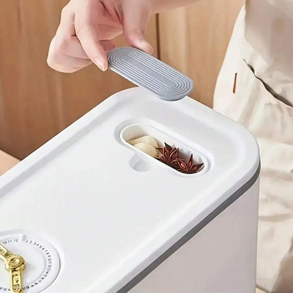 Rotating Rice Dispenser with Divider for Kitchen Organization