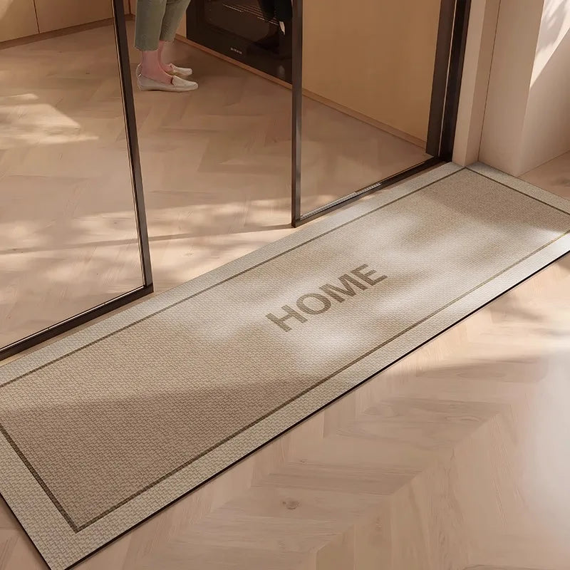 Kitchen Rug Waterproof Floor Mat Anti-slip Mats PVC Leather Carpet Black Carpets Minimalist Home Decor Rugs Alfombra De Cocina