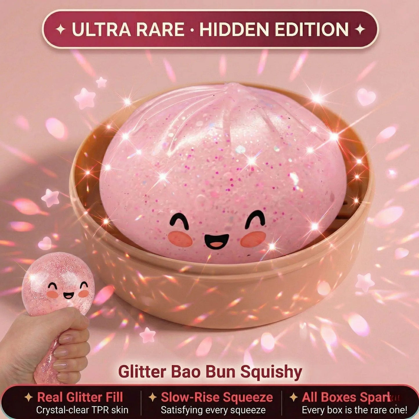 Viral Dumpling Squishy ULTRA RARE Gold Glitter Hidden Edition Dumpling Squishies Squishy Dumpling Slow Rise Stress Relief Soft.