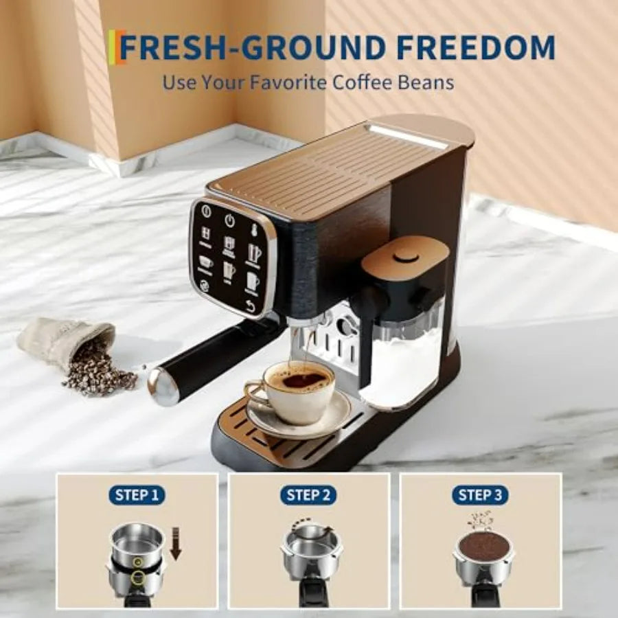 iosn Compact Espresso Machine With Milk Frother And Touchscreen