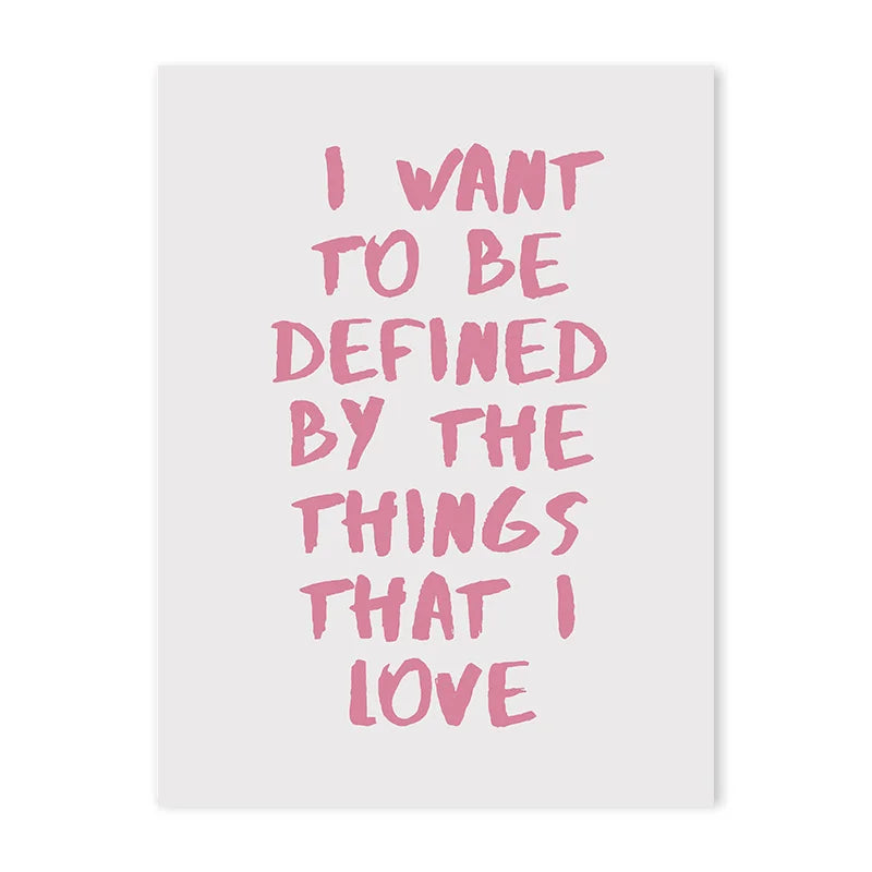 Pink Trendy Art Lyrics Poster Teenage Girl Dorm Room Cosy Wall Canvas Wall Hanging Painter Residence Catch Angry Eyes Wall Art