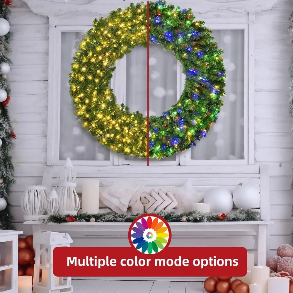 XMSJ Illuminated Christmas Wreath Outdoor With 300 LED Lights