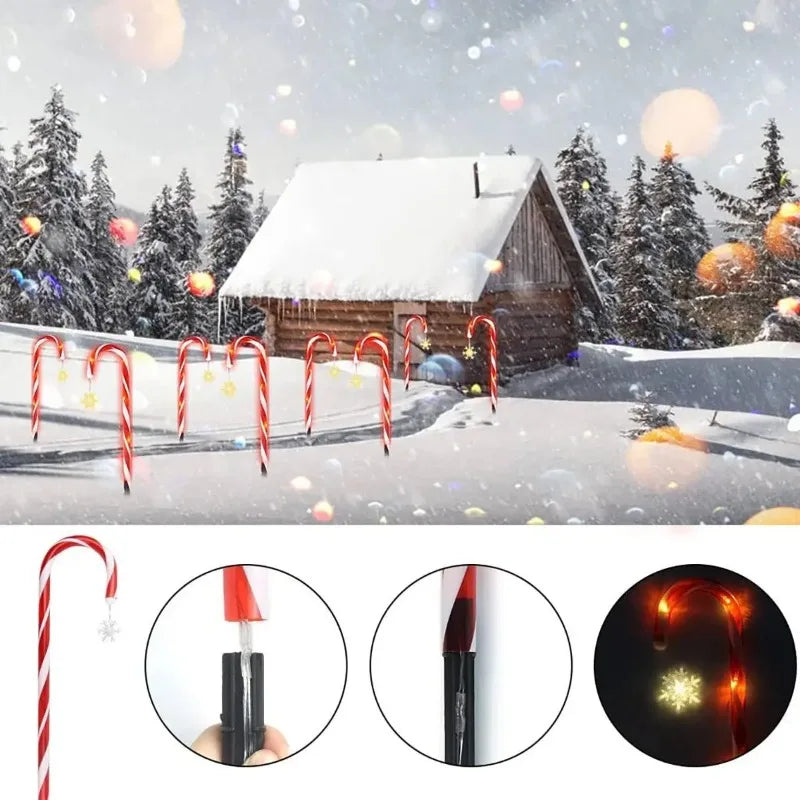 Solar Lawn Lights, Floor Mounted Lights, Christmas Decorations, Candy Cane Lights, Outdoor Garden One To Five Courtyard Lamp