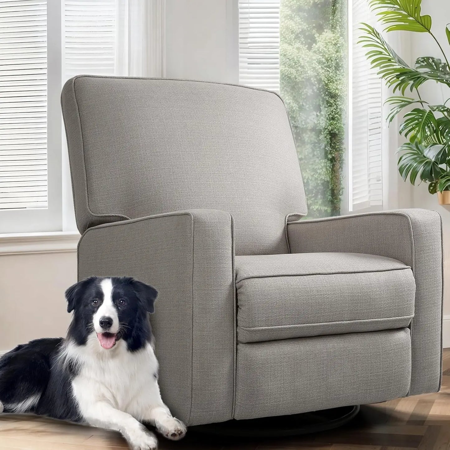 Manual Rocker Recliner Chair for Adults, High Back Glider with Deep Seat, Upholstered Fabric Armchair, Customized