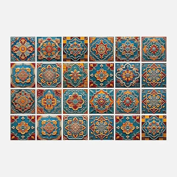 24 Piece Peel And Stick Tile Sticker Set For PVC Backsplash
