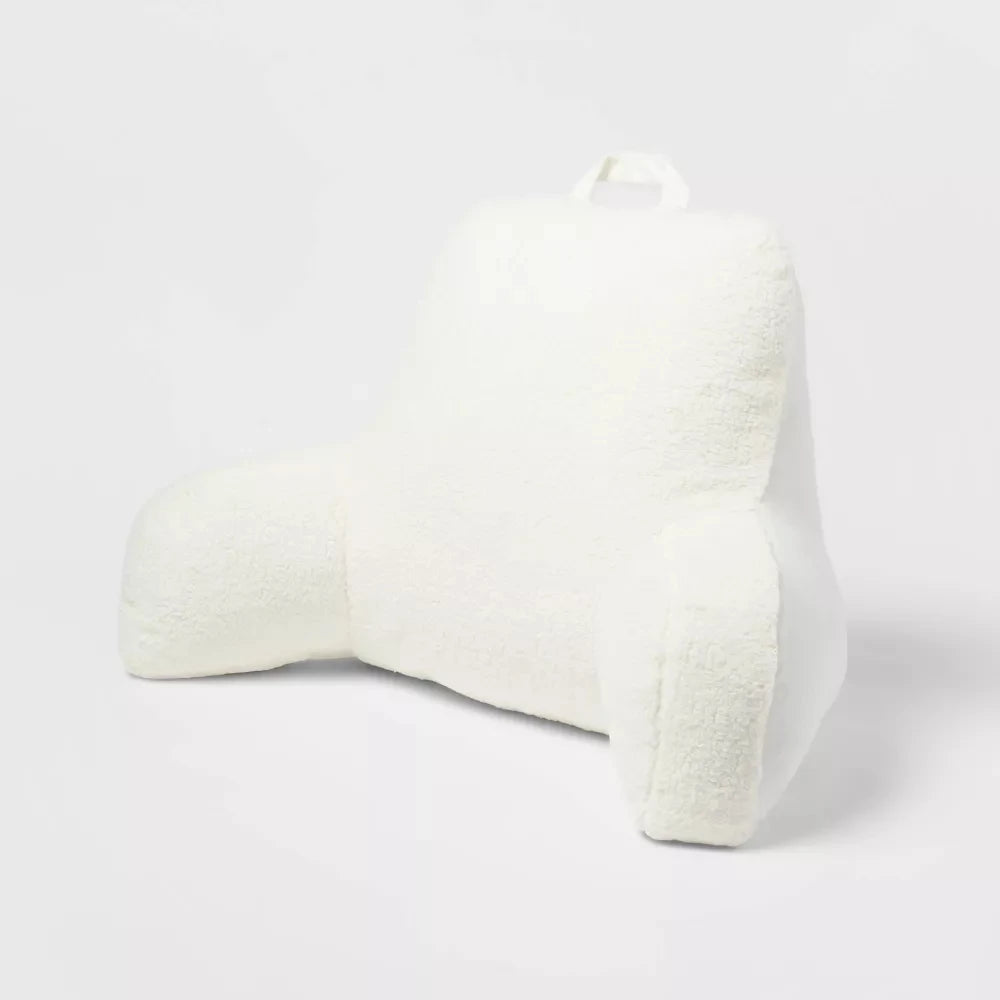 Craft of Weaving Faux Shearling Bed Rest Pillow with Arms