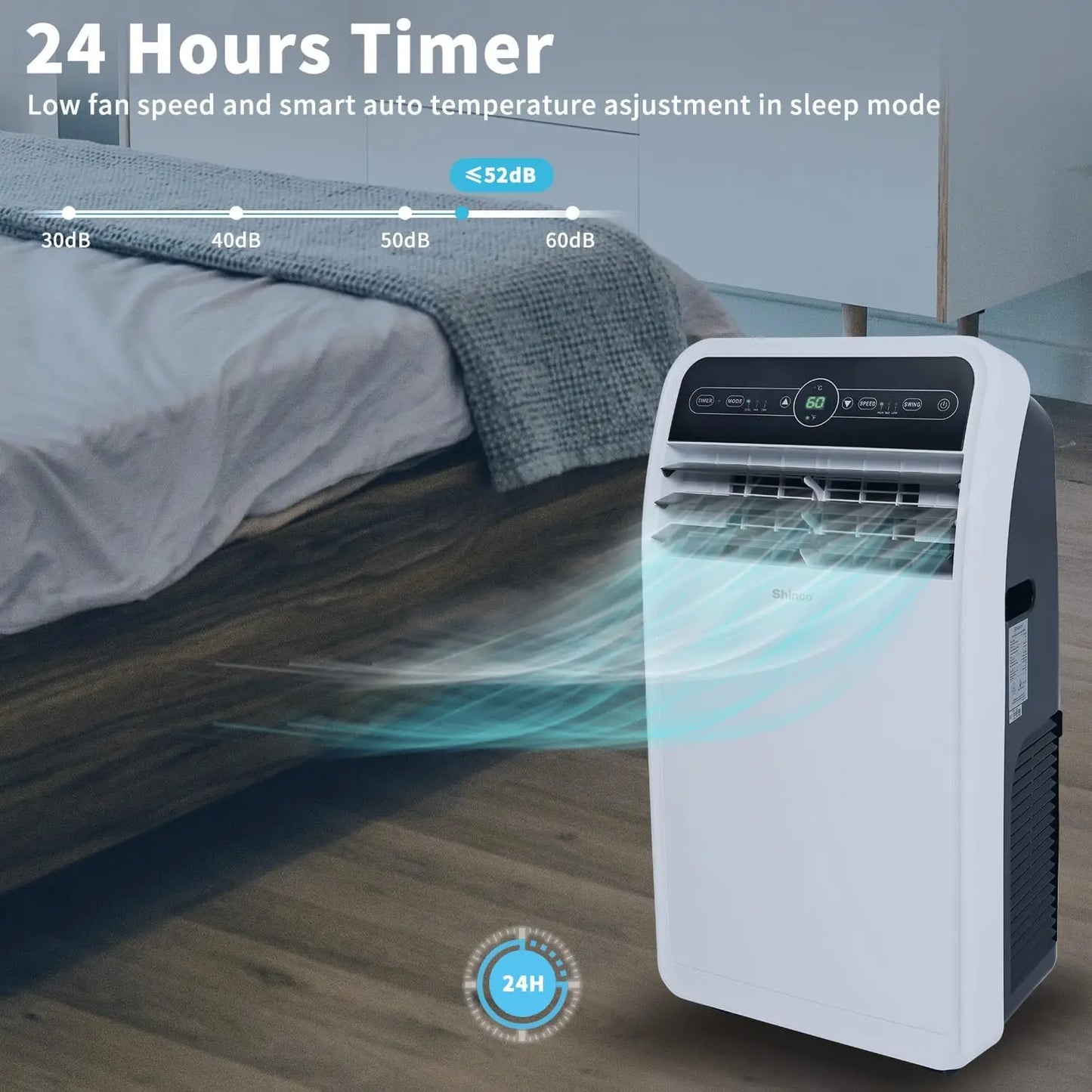 Shinco 10,000 BTU Portable Air Conditioner, Portable AC Unit with Built-in Cool, Wi-Fi Enabled for Room up to 400 sq.