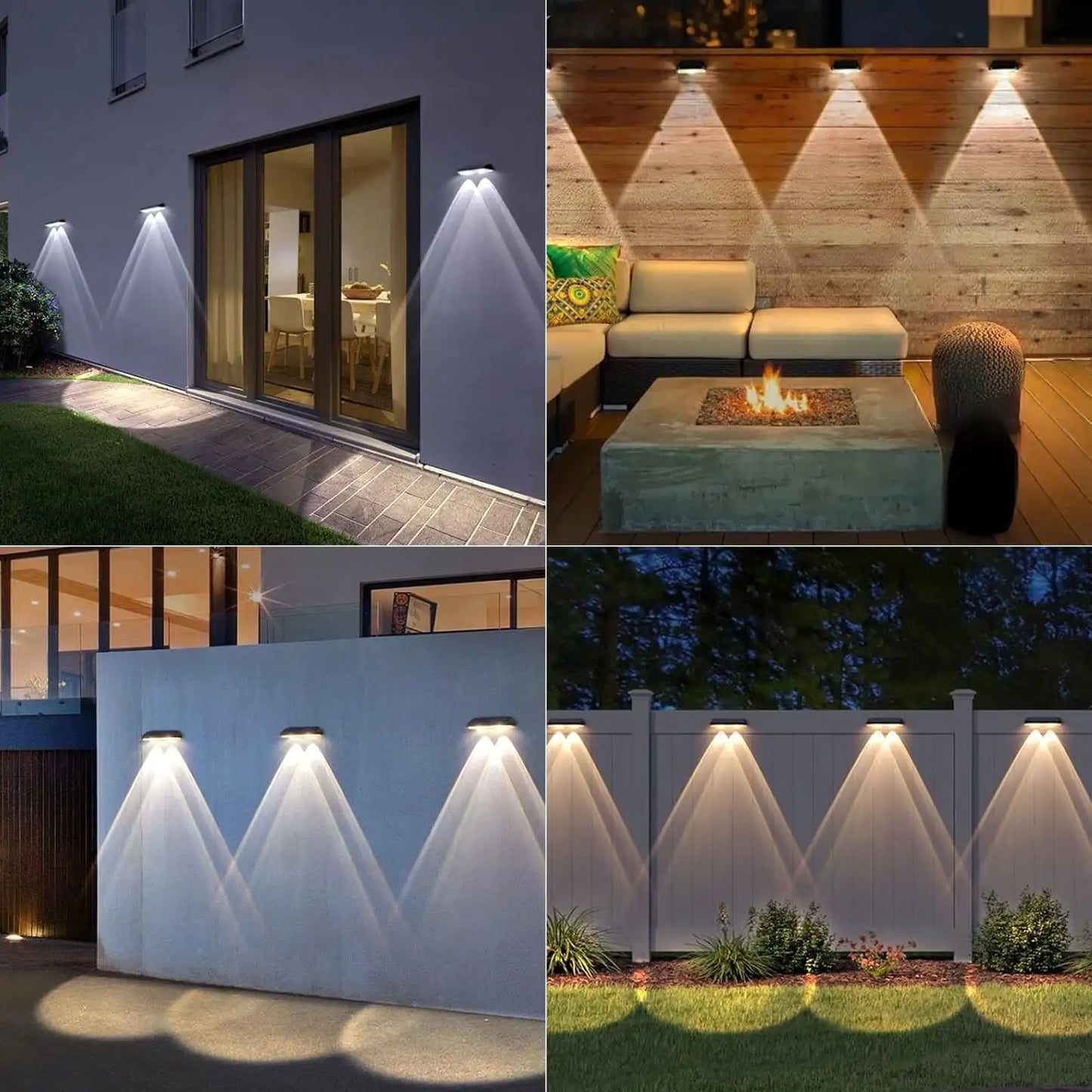 SZRSTH Solar Fence Lights Outdoor IP65 3Mode Lights 6 Pack