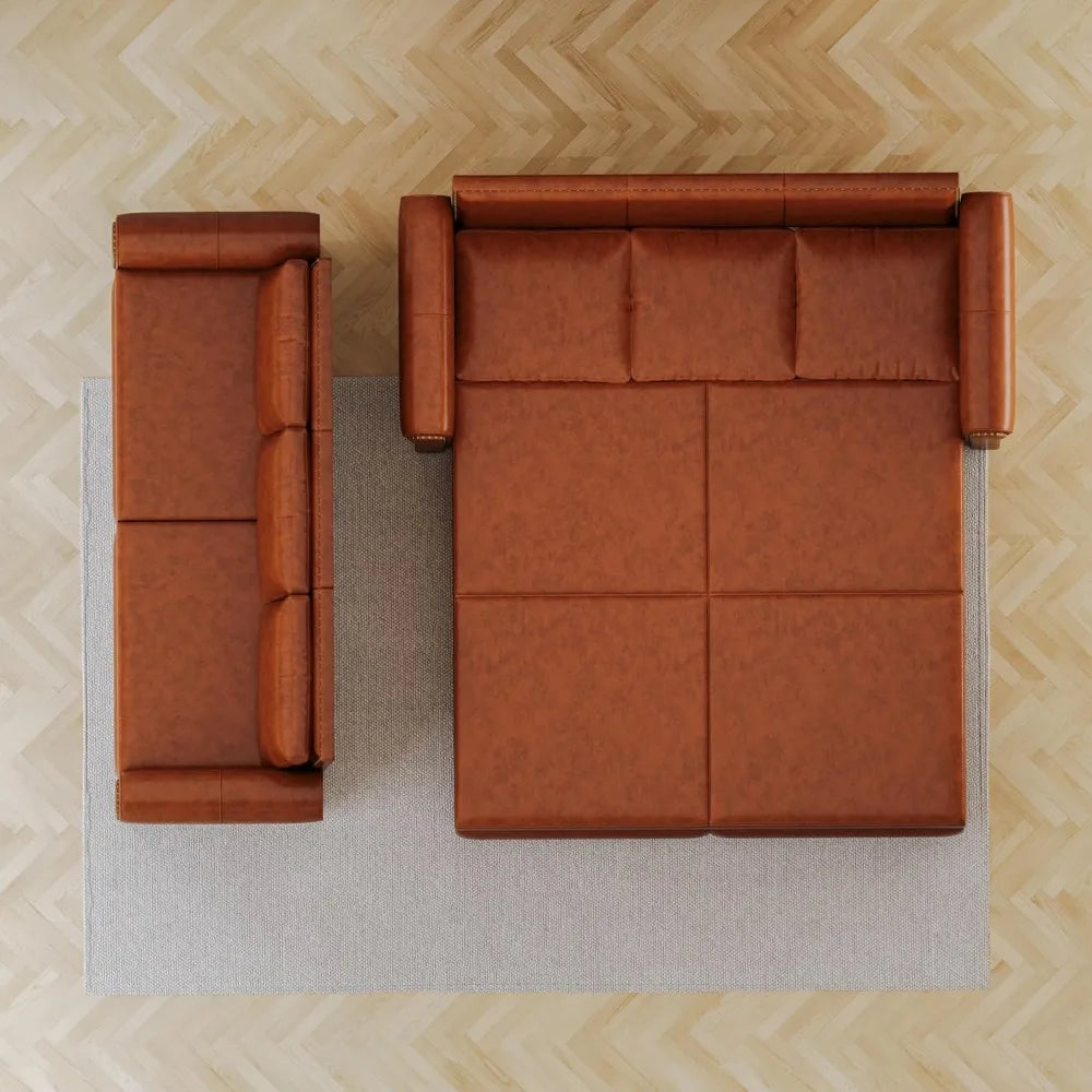 Sofa Bed Three In One Convertible Faux Leather Sleeper