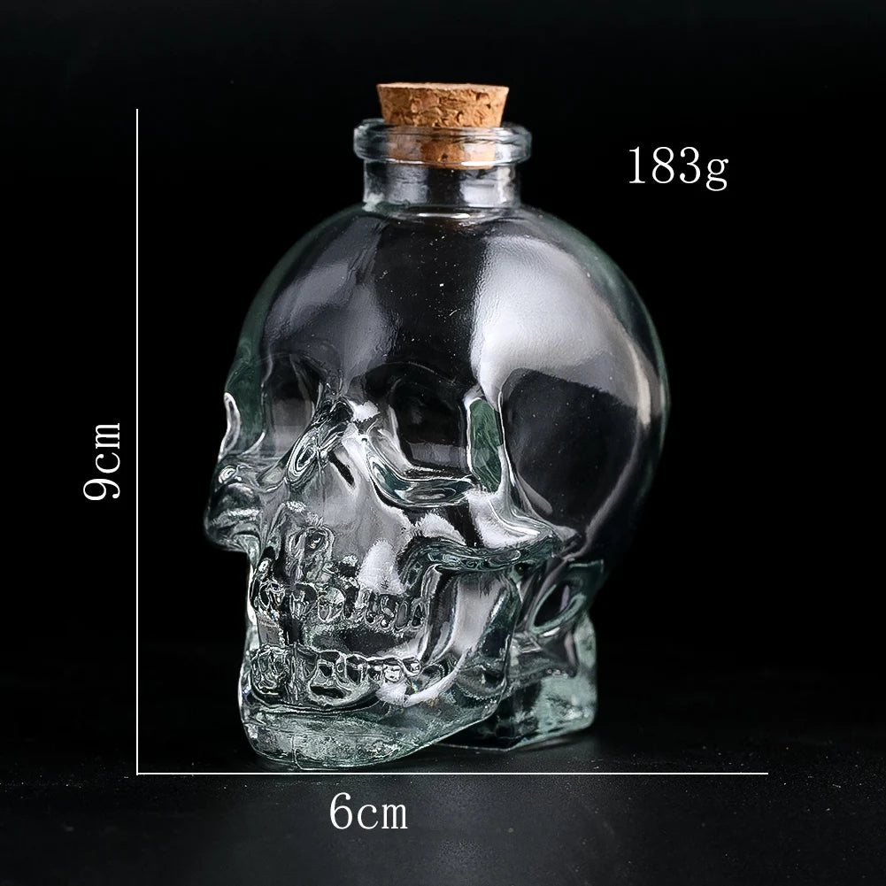 D2 Skull Decanter Glass Whiskey Wine Drinking Bottle Cup Perfume Magic Antidote Bottle Cork Stopper Witch Prop Halloween Decor