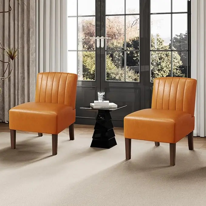 Guangbai Armless Accent Chairs Set 2 Living Room Modern