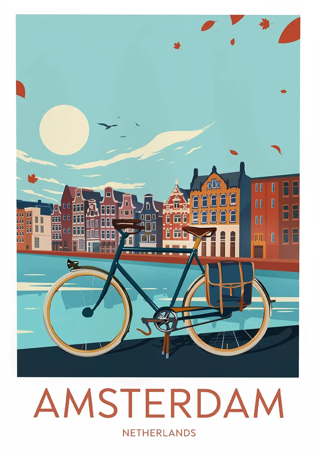 Amsterdam Travel Prints Netherlands London UK Big Ben Paris Eiffel Tower Greece Athens Posters Universal Gifts Home Decor