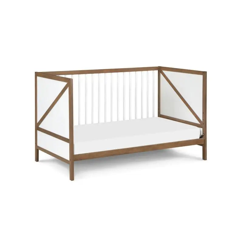 3-in-1 Crib Walnut White - Convertible Baby Bed with Storage and Mattress Options