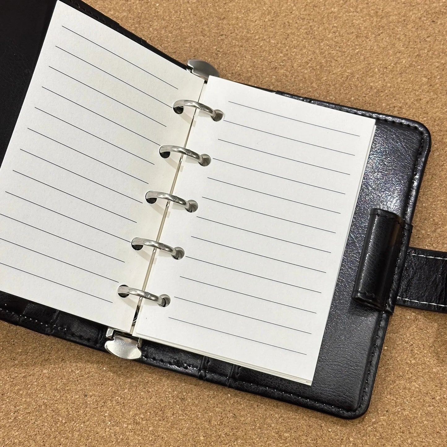 M5 Green Leather Notebook Portable Pocket-Sized with Loose Leaf Pages 60/40 Blank Inner Space Ideal for Girls Back to School