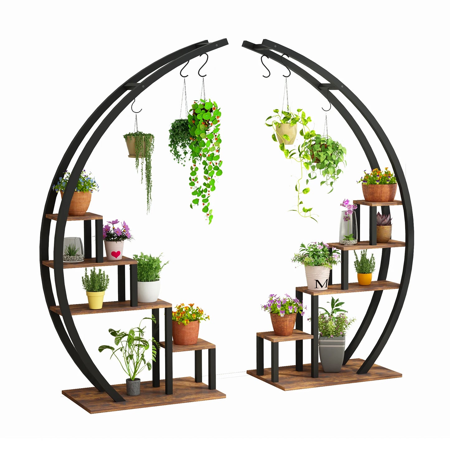 Twister CK 5 Tier Indoor Plant Stand Metal Half Moon Shelf