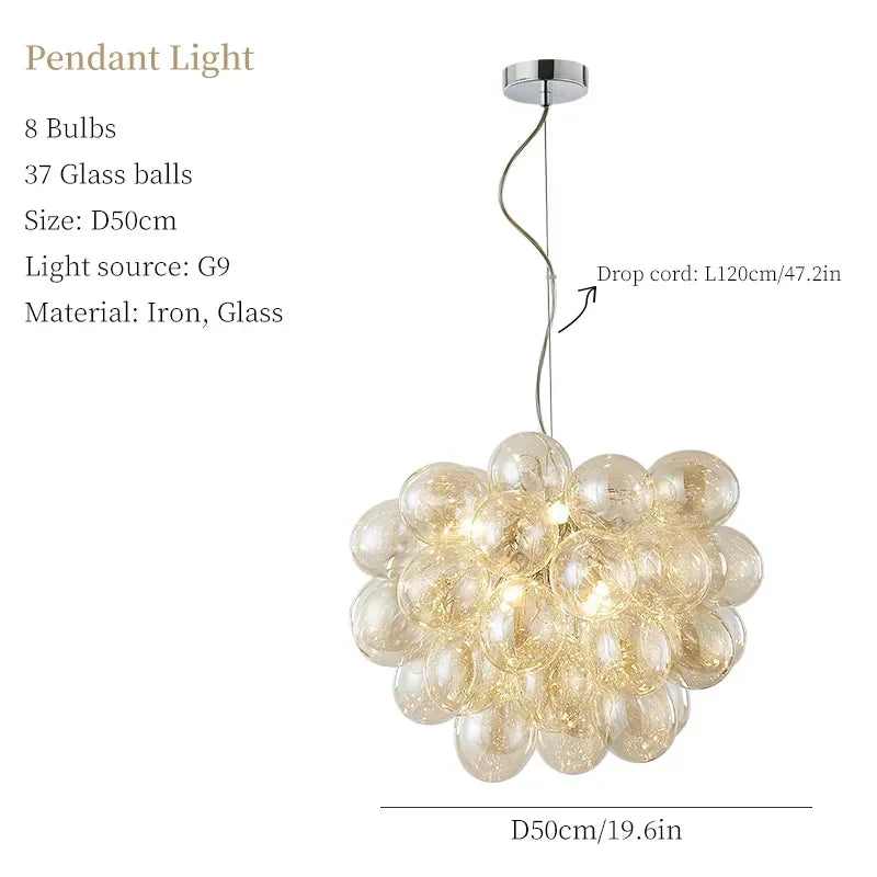 Modern Simplicity Grape Balloon-shaped LED Pendant Light Art Creative Indoor Lamps for Living Room Home Decoration Chandelier