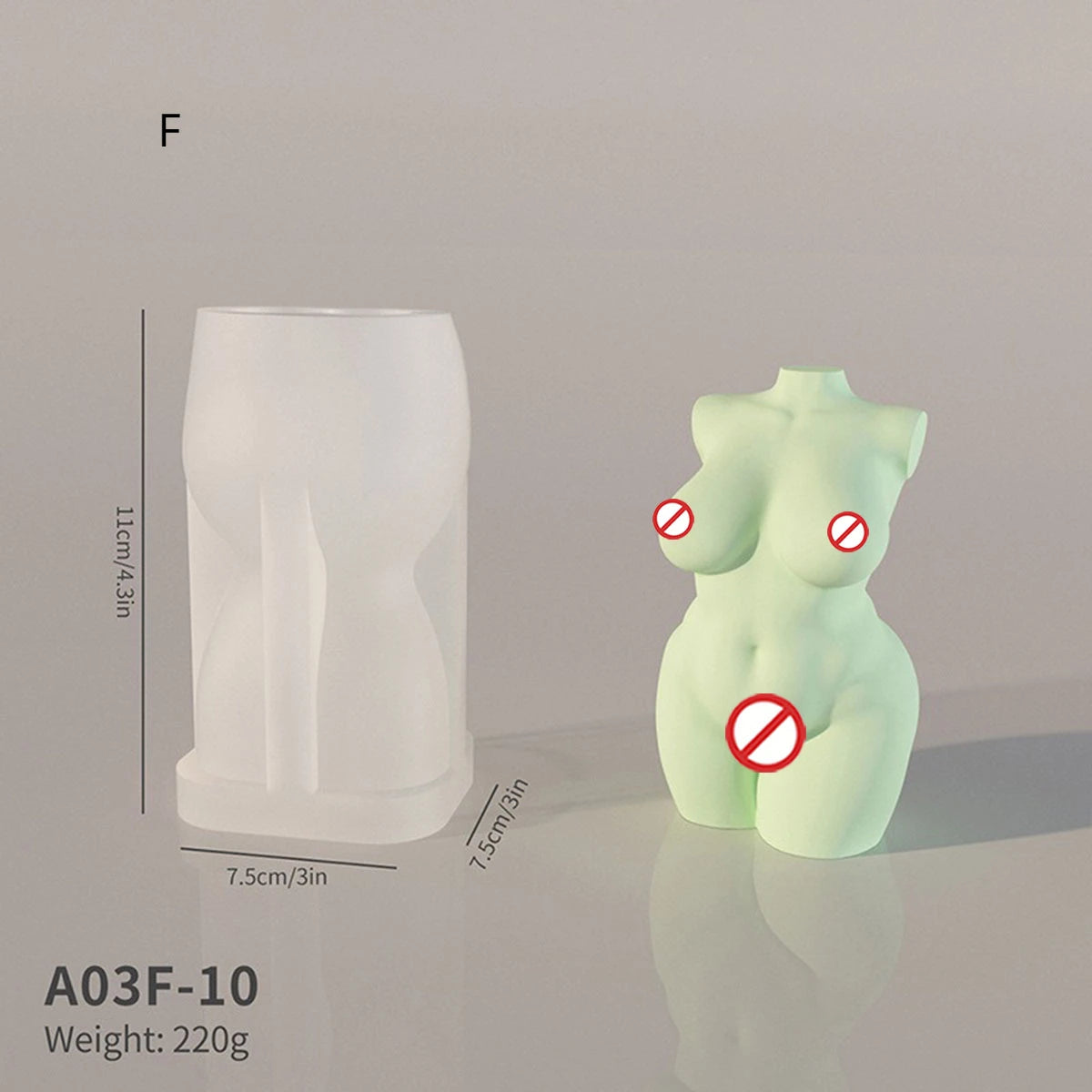 Artistic Headless Human Body Candle Silicone Mold 3D Female Body Statue Plaster mould Creative Humanoid Chocolate Art Decor gift