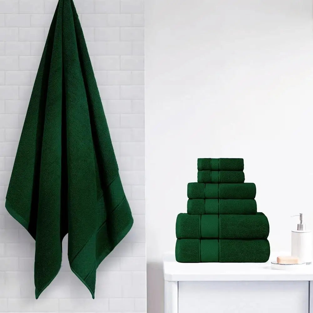 Luxury Turkish Cotton Six Piece Towel Set Quick Dry Towels