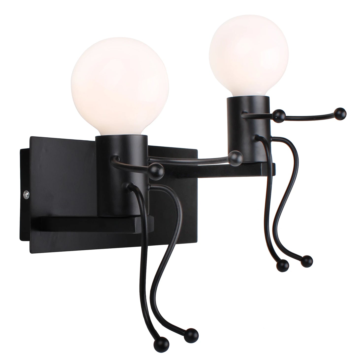 Humanoid Creative Wall Light Indoor Wall Lamp E27 LED Modern Wall Sconce Light Art Decor Iron for Bedroom Children Room Kitchen