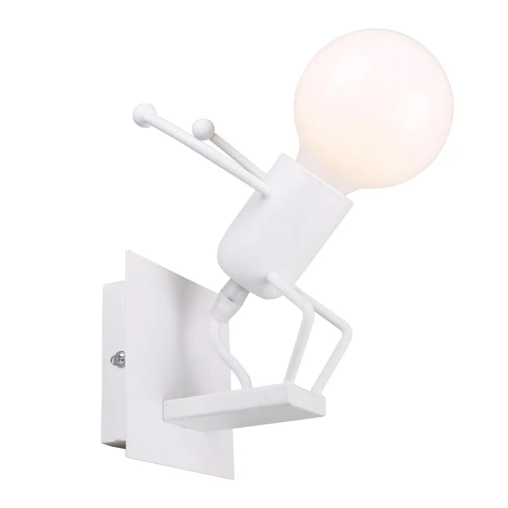 Humanoid Creative Wall Light Indoor Wall Lamp E27 LED Modern Wall Sconce Light Art Decor Iron for Bedroom Children Room Kitchen