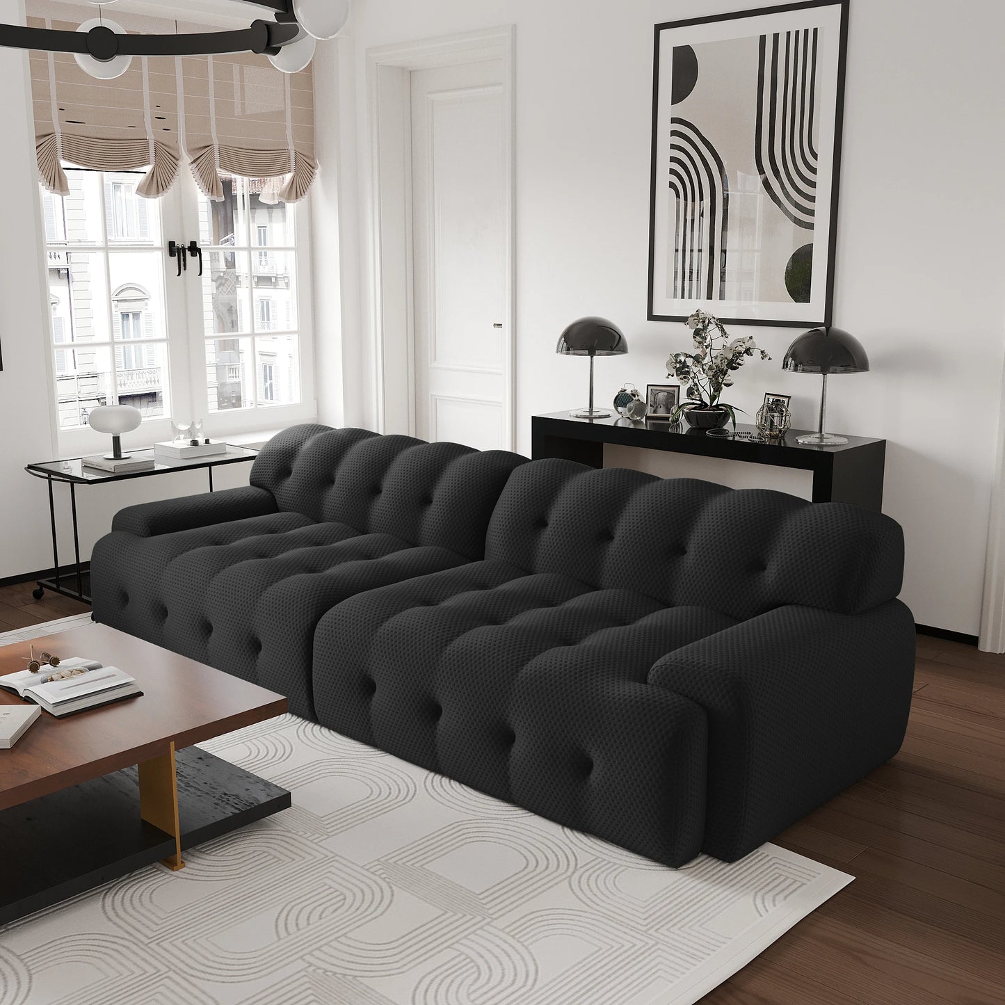 Comfy Cloud 102 3D Mesh Fabric Oversized Sectional Sofa