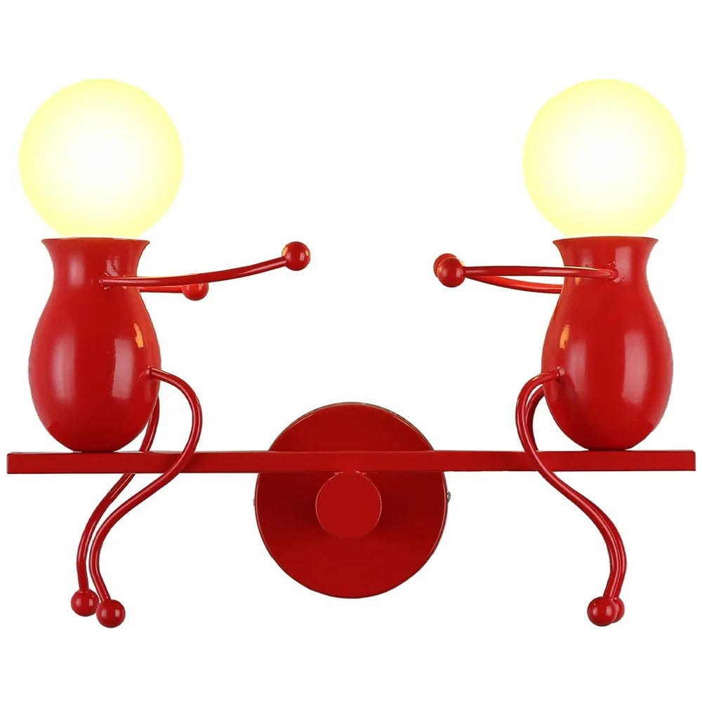 Humanoid Creative Wall Light Indoor Wall Lamp E27 LED Modern Wall Sconce Light Art Decor Iron for Bedroom Children Room Kitchen