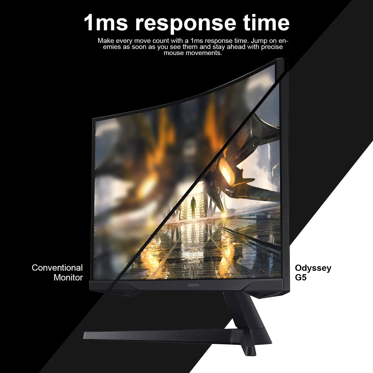 Samsung Odyssey G550A Curved Gaming Monitor QHD 165Hz FreeSync HDR