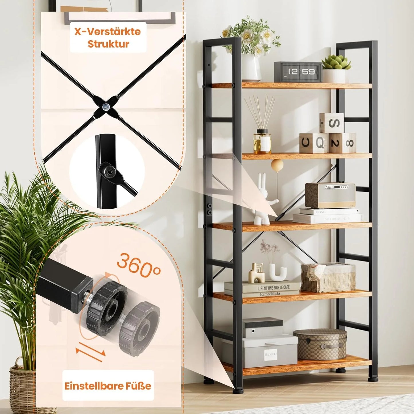 Heavy Duty 5/6-Tier Metal Storage Shelving Unit - Freestanding Industrial Garage Shelving Rack Suitable for Home Office