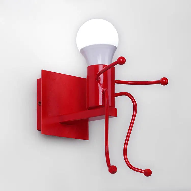 Humanoid Creative Wall Light Indoor Wall Lamp E27 LED Modern Wall Sconce Light Art Decor Iron for Bedroom Children Room Kitchen