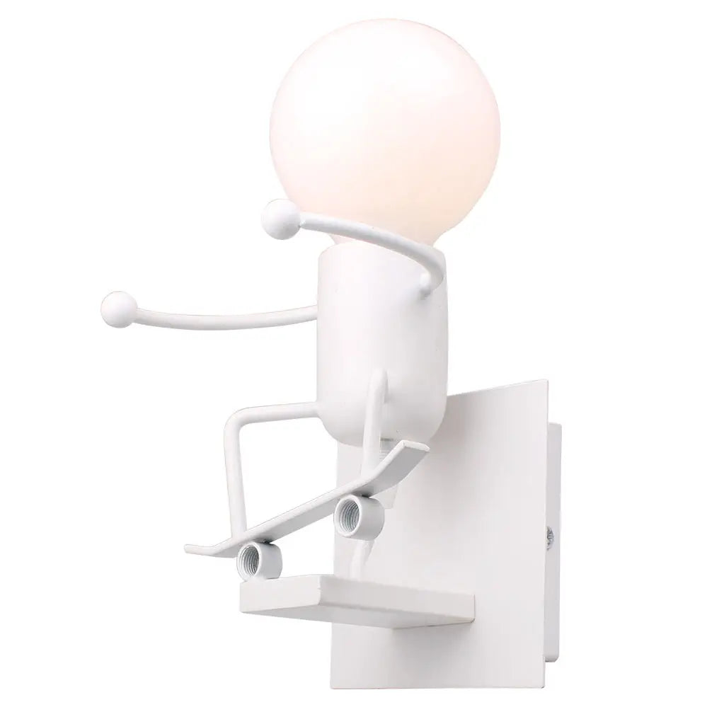 Humanoid Creative Wall Light Indoor Wall Lamp E27 LED Modern Wall Sconce Light Art Decor Iron for Bedroom Children Room Kitchen