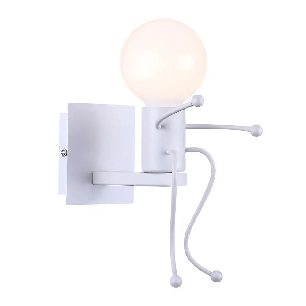 Humanoid Creative Wall Light Indoor Wall Lamp E27 LED Modern Wall Sconce Light Art Decor Iron for Bedroom Children Room Kitchen