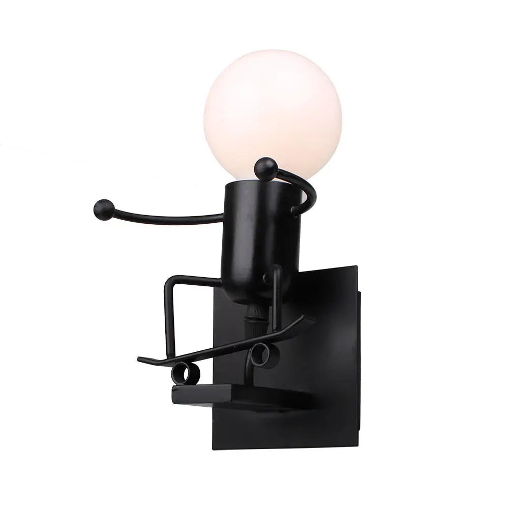 Humanoid Creative Wall Light Indoor Wall Lamp E27 LED Modern Wall Sconce Light Art Decor Iron for Bedroom Children Room Kitchen
