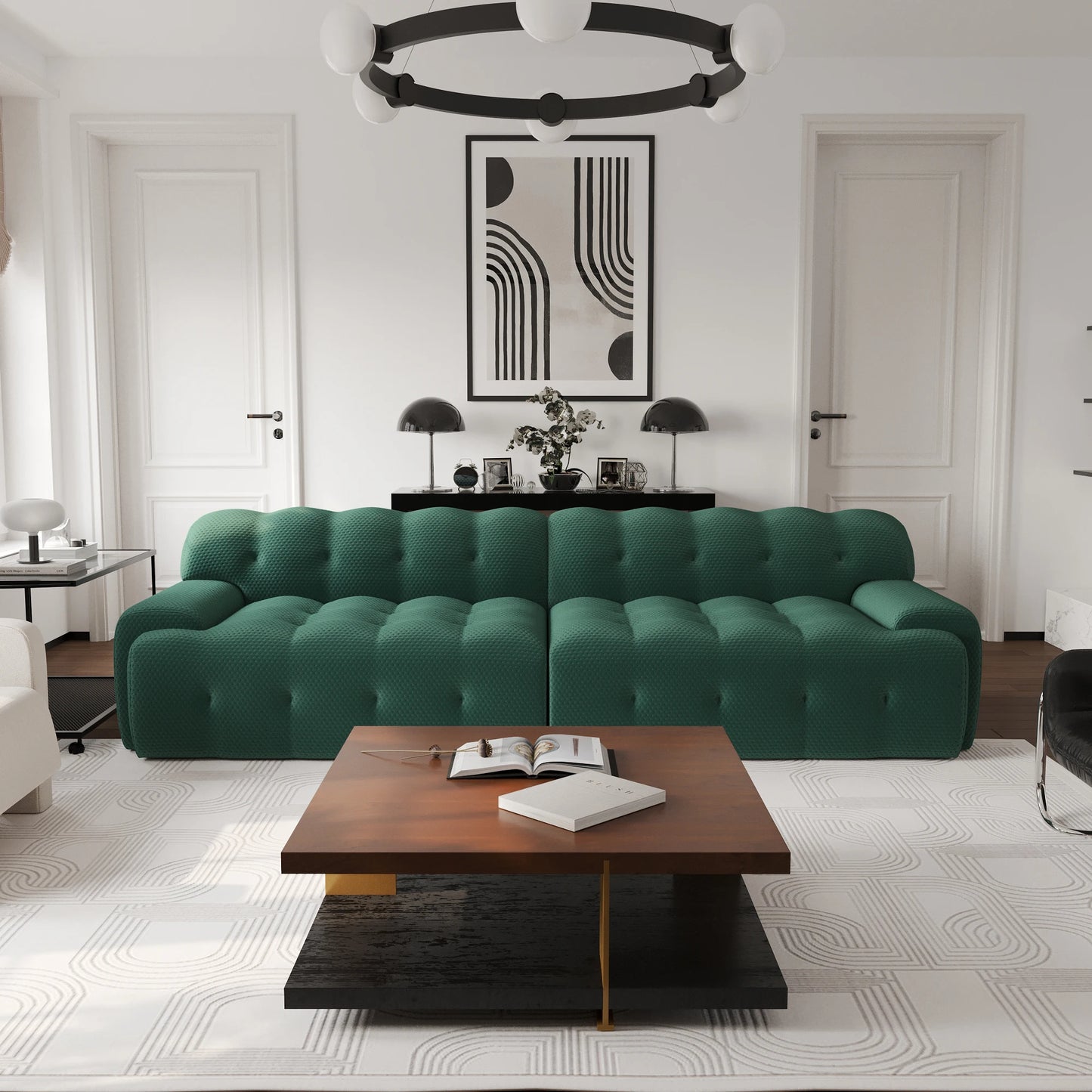 Comfy Cloud 102 3D Mesh Fabric Oversized Sectional Sofa