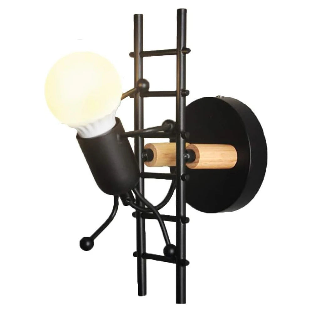 Humanoid Creative Wall Light Indoor Wall Lamp E27 LED Modern Wall Sconce Light Art Decor Iron for Bedroom Children Room Kitchen
